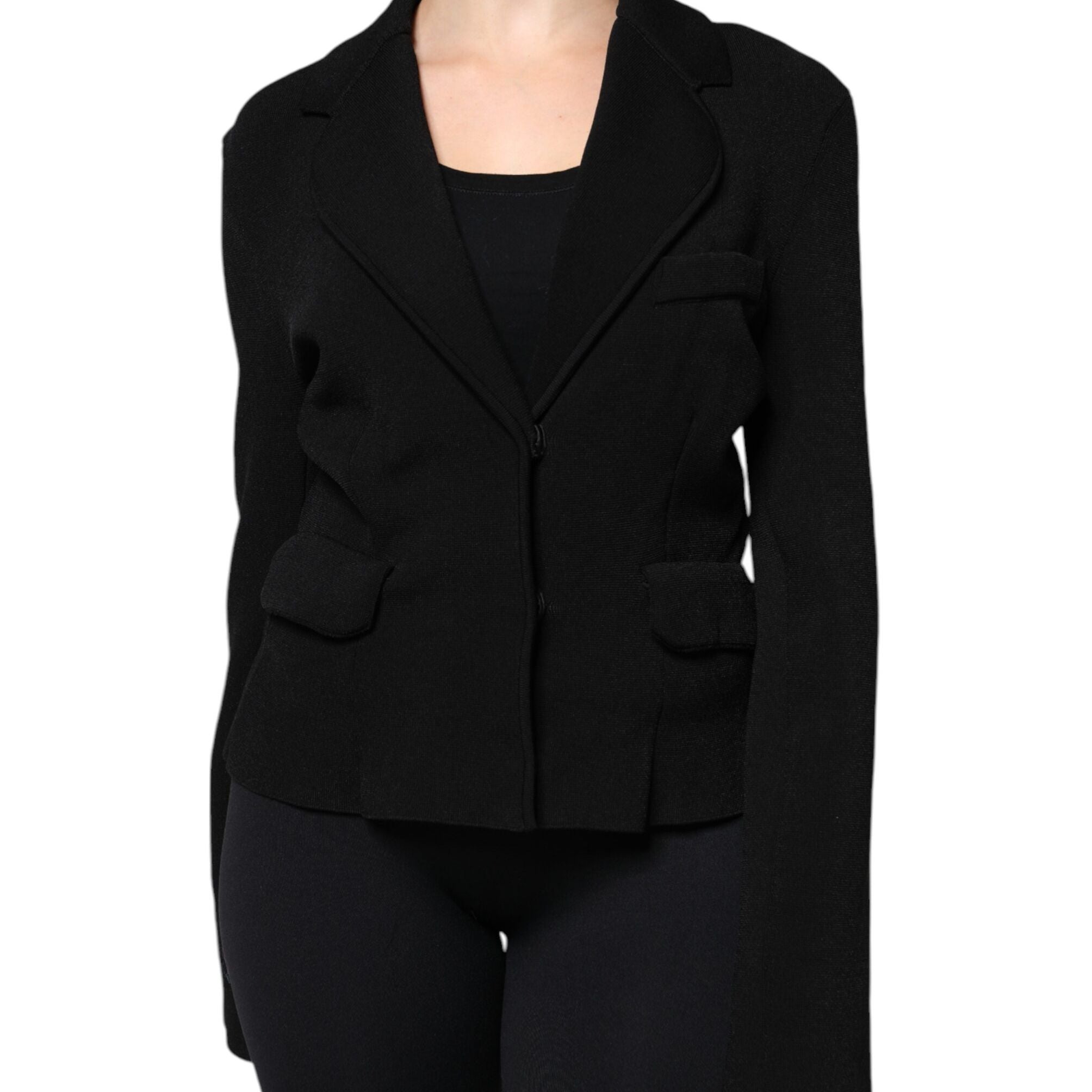 Dolce & Gabbana Black Viscose Single Breasted Blazer Jacket