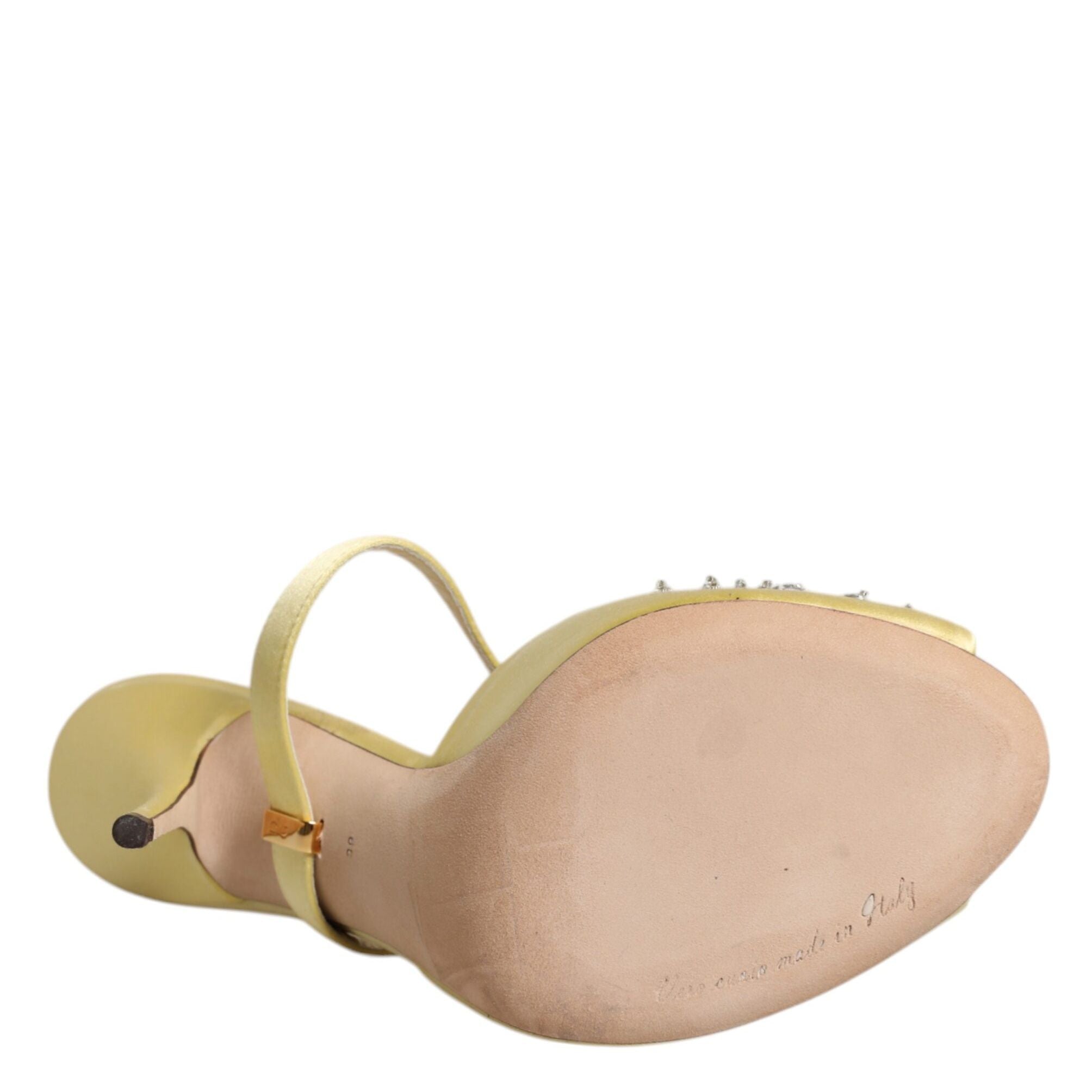 Dolce & Gabbana Yellow Crystal Slides KEIRA Sandals Shoes