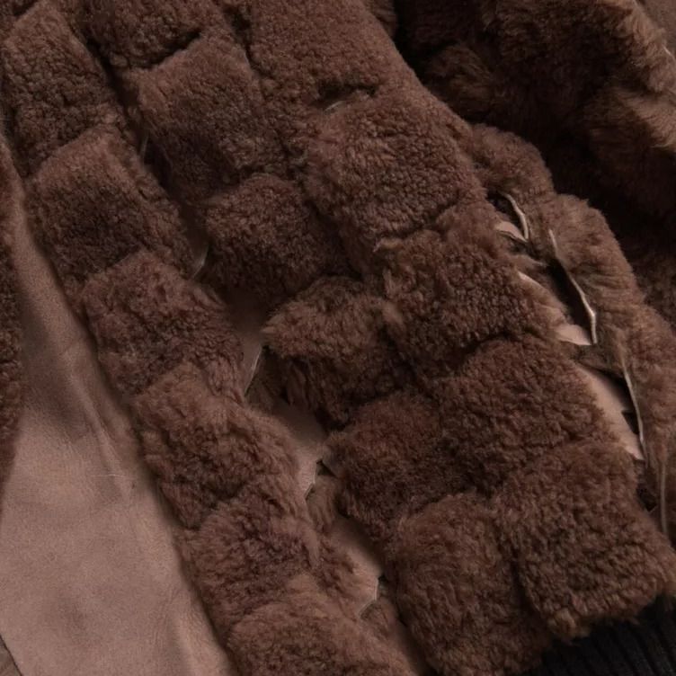 Bottega Veneta Brown Fur Lamb Shearling Coat Jacket