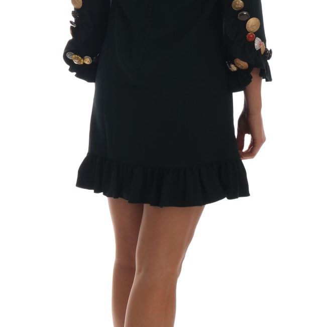 Dolce & Gabbana Crystal Green Stretch A-Line Short Dress