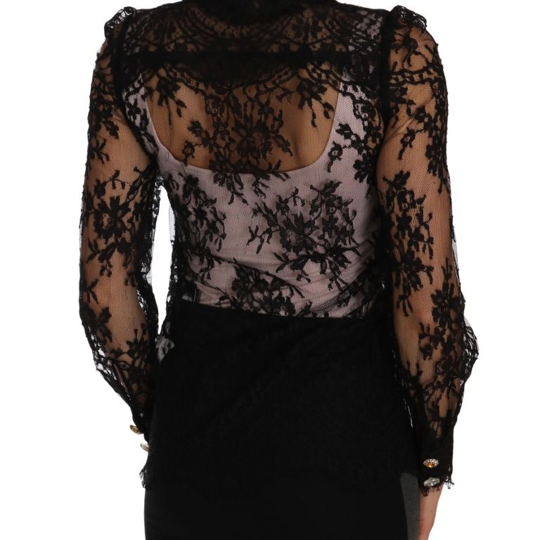 Dolce & Gabbana Black Lace Crystal SPACE Shirt