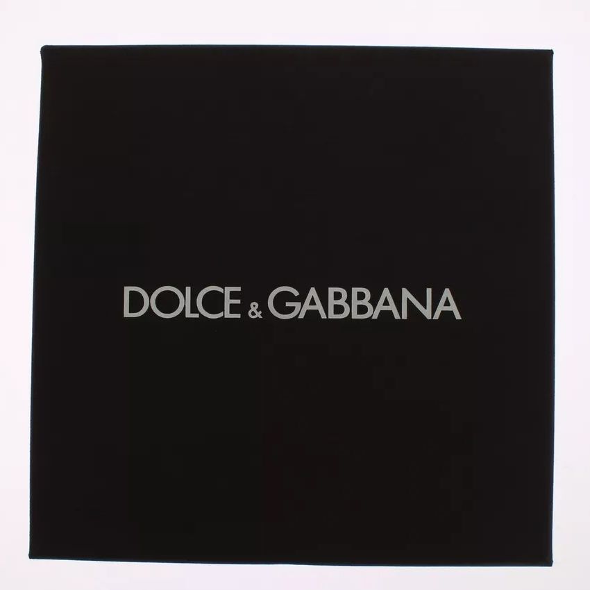 Dolce & Gabbana Silver Brown Raffia Leather Clasp Finder Chain Keyring