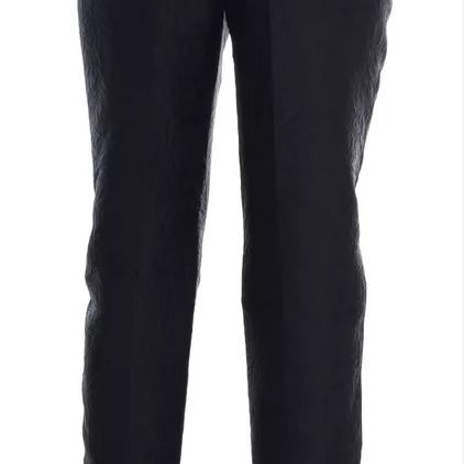 Dolce & Gabbana Black Floral Brocade High Waist Pants