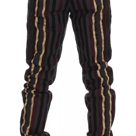 Dolce & Gabbana Multicolor Striped Runway 3 Piece Slim Fit Vest Suit
