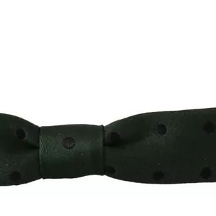 Dolce & Gabbana Green Dotted Silk Adjustable Neck Bow Tie