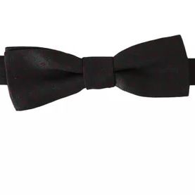 Dolce & Gabbana Gray Dotted Silk Adjustable Neck Bow Tie