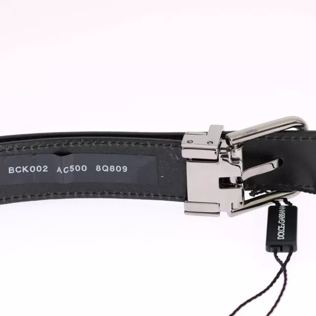 Dolce & Gabbana White Blue Silk Bowtie Leather Belt Gift Box Set