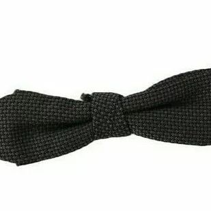 Dolce & Gabbana Gray Pattern Silk Adjustable Neck Bow Tie