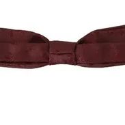 Dolce & Gabbana Bordeaux Silk Floral Faille Adjustable Bow Tie