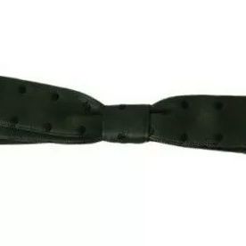 Dolce & Gabbana Green Silk Dotted Mens Necktie Bow Tie