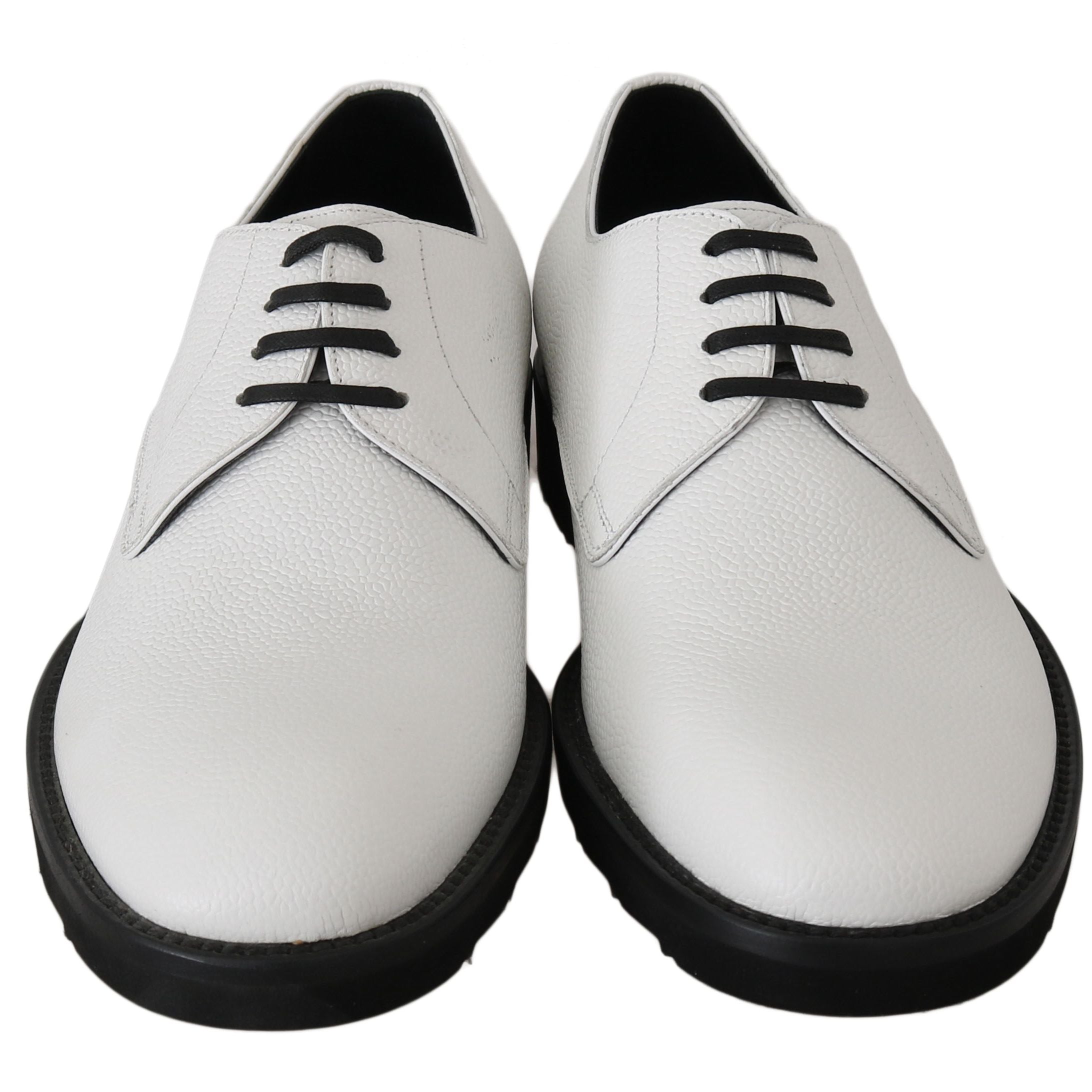 Dolce & Gabbana White Leather Derby Dress Formal Shoes