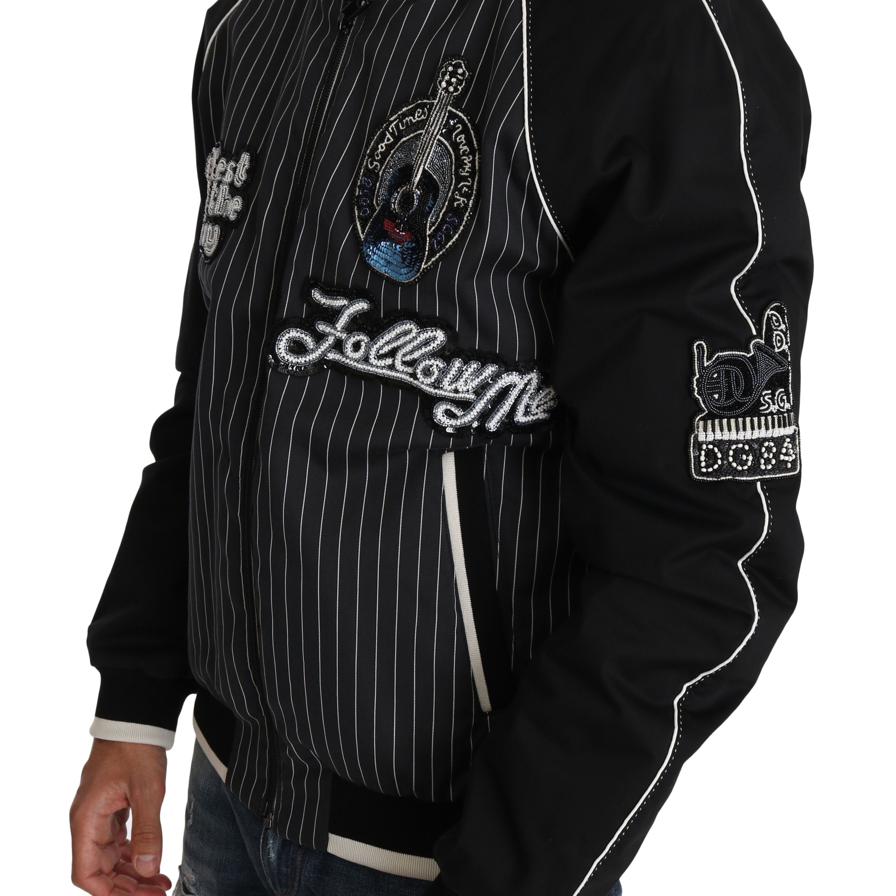 Dolce & Gabbana Black DD58 SG62 Sequined Beaded Jacket