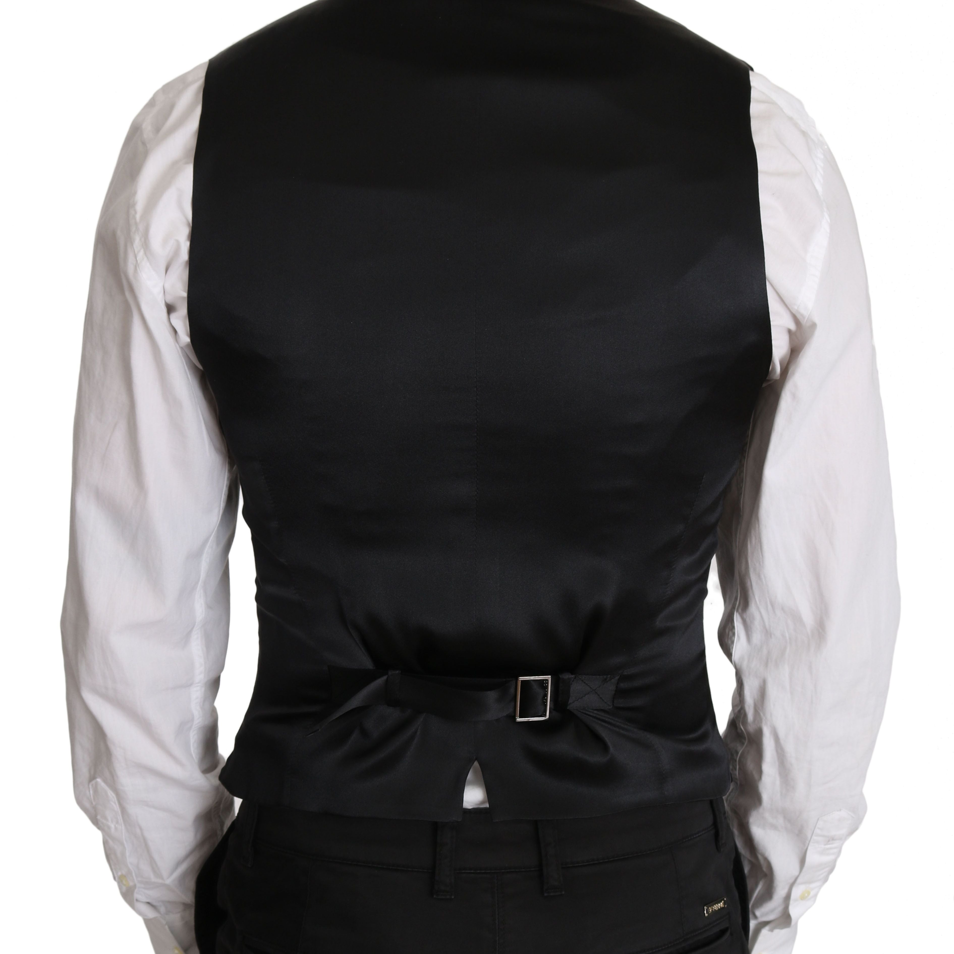 Dolce & Gabbana Gray Wool Double Breasted Waistcoat Vest