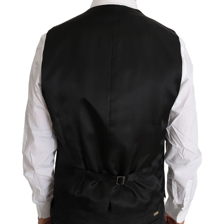 Dolce & Gabbana Gray Wool Silk Waistcoat Vest
