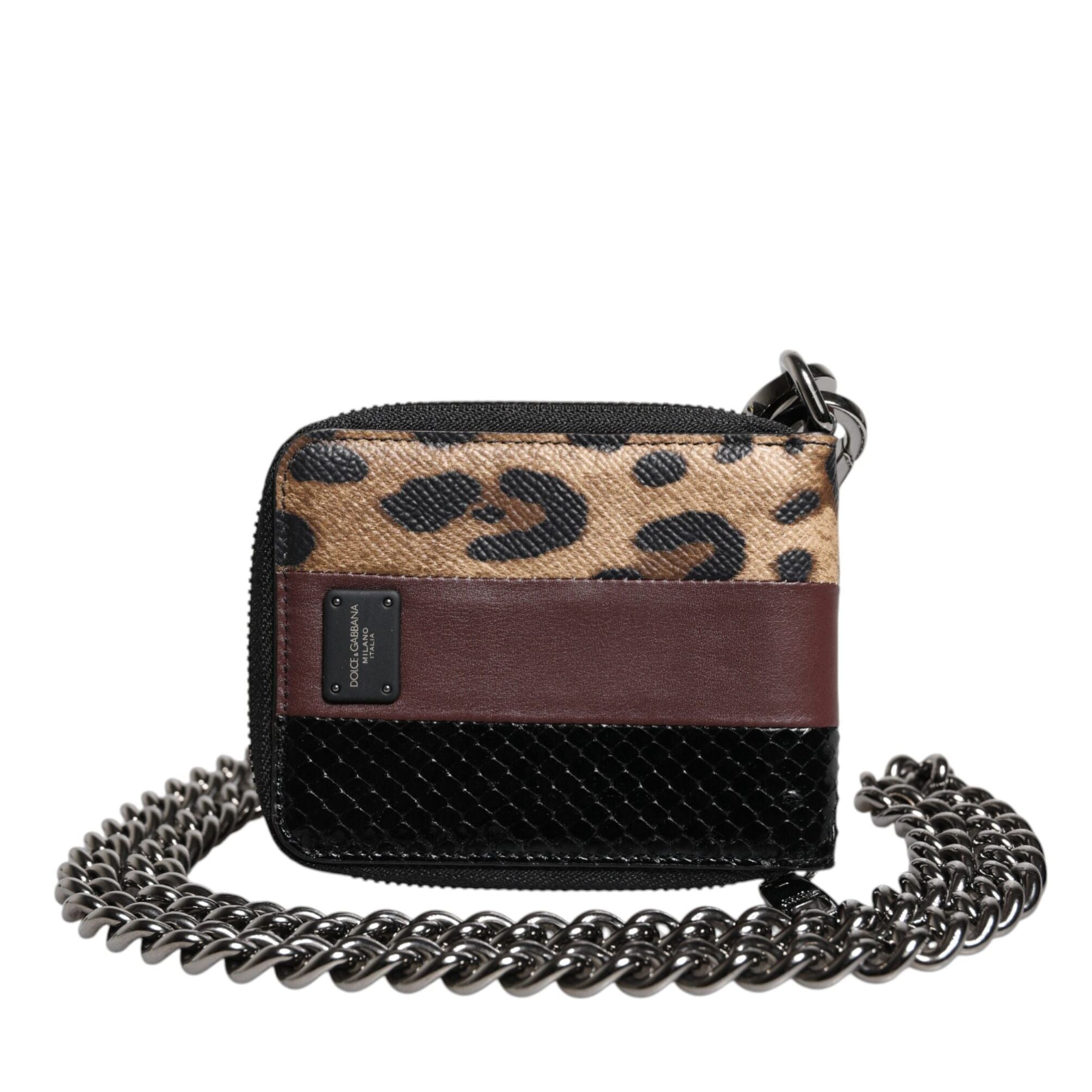 Dolce & Gabbana Multicolor Leopard Leather DG Bifold Card Holder Wallet