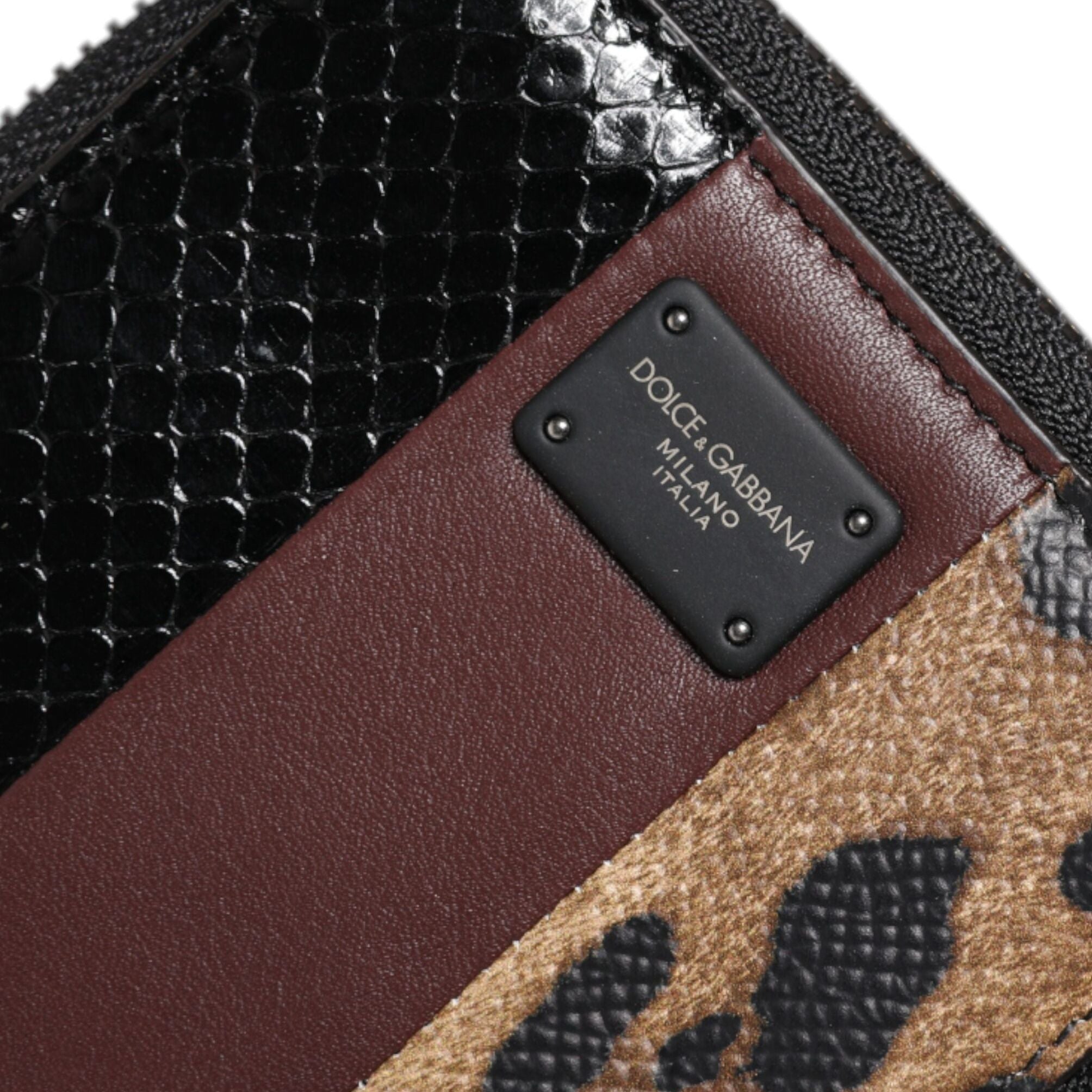 Dolce & Gabbana Multicolor Leopard Leather DG Bifold Card Holder Wallet