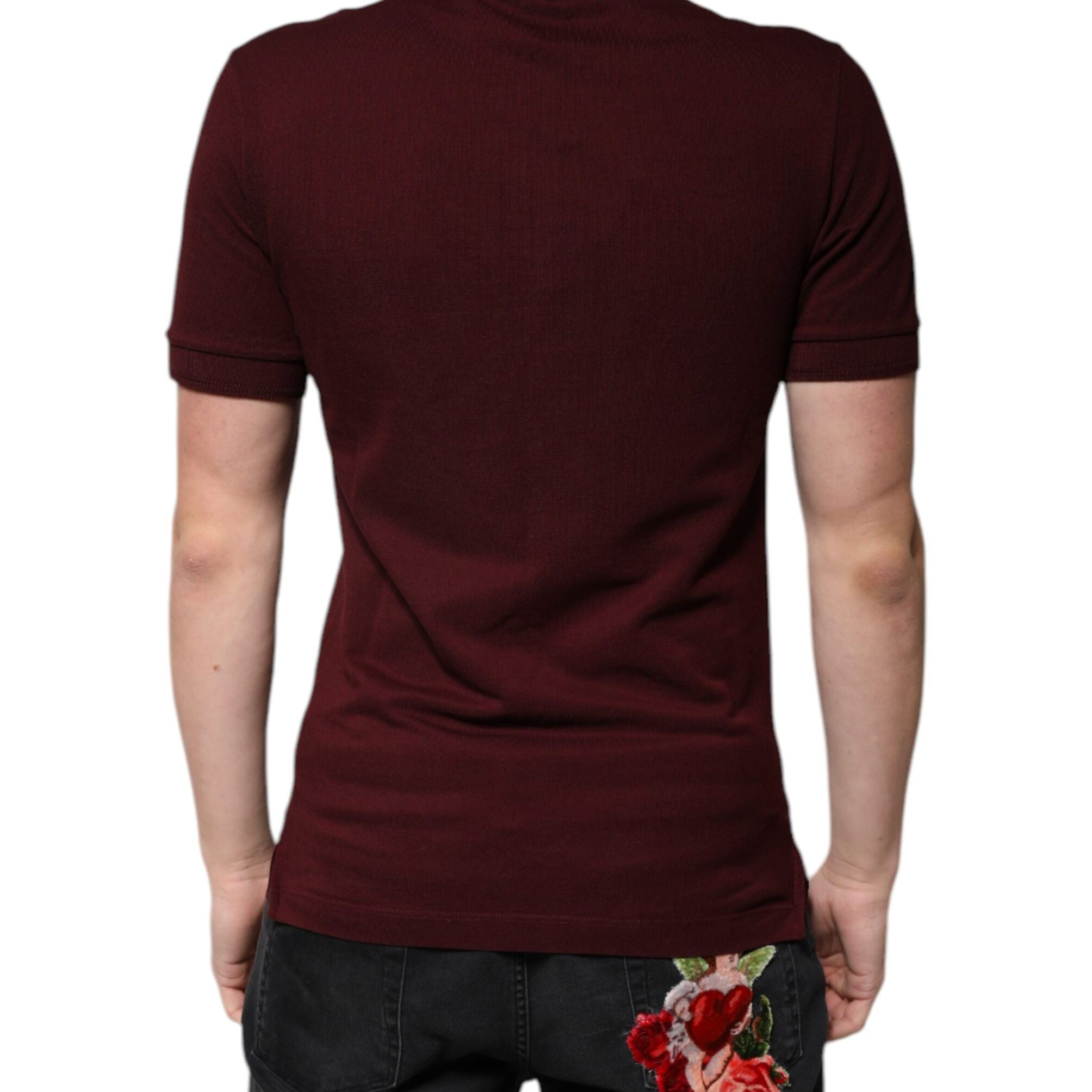 Dolce & Gabbana Maroon Collared Short Sleeves Polo T-shirt