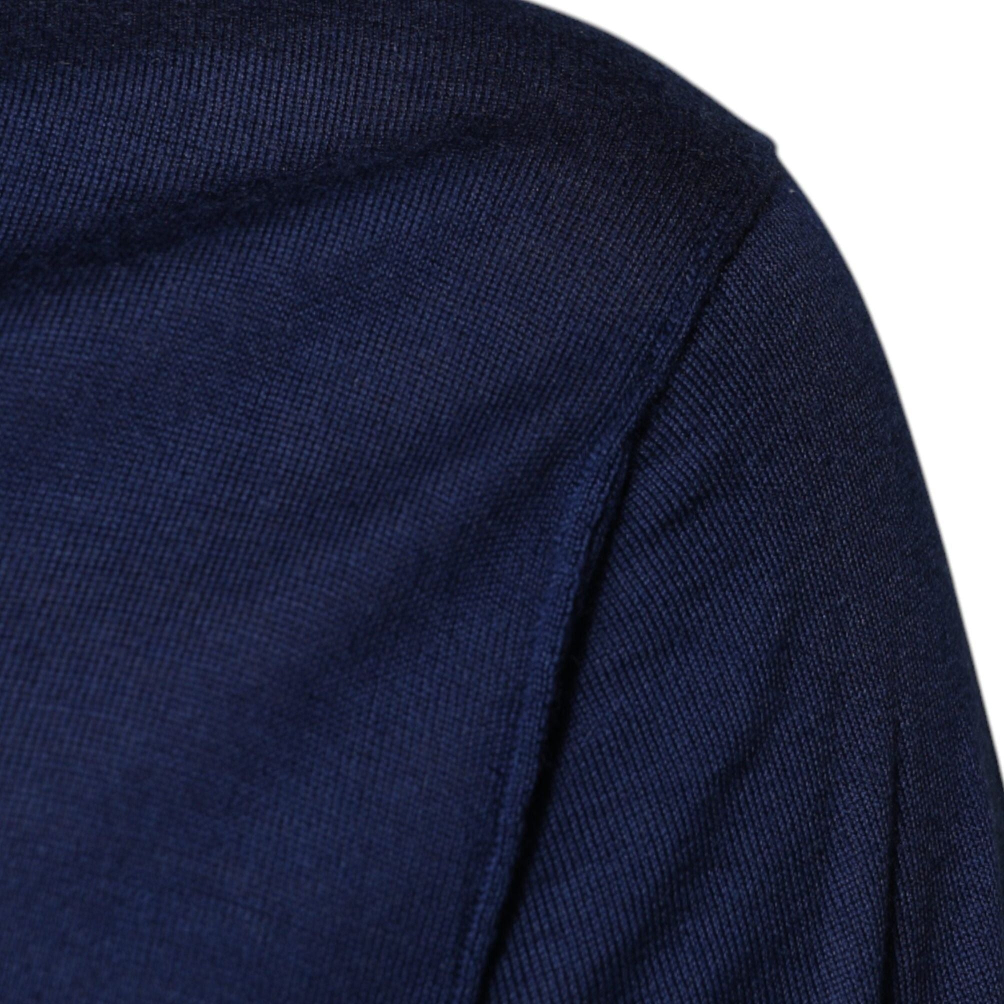 Dolce & Gabbana Navy Blue Cashmere V-neck Pullover Sweater