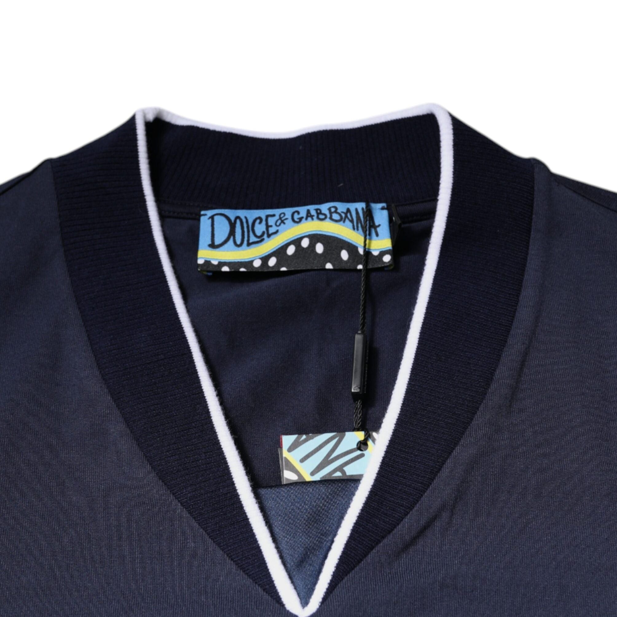Dolce & Gabbana Multicolor Cotton Vneck Short Sleeve T-shirt