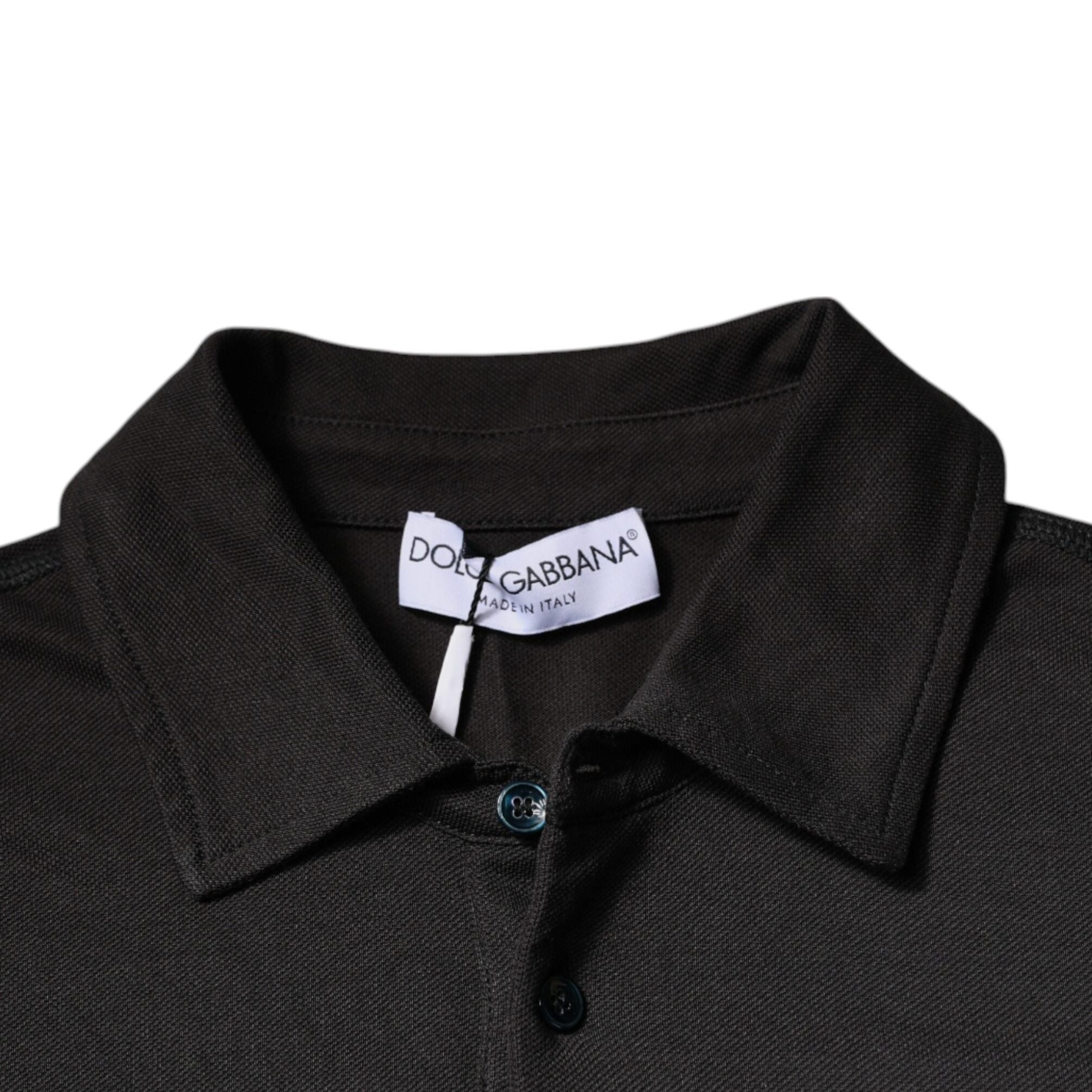 Dolce & Gabbana Dark Gray Collared Short Sleeves Polo T-shirt