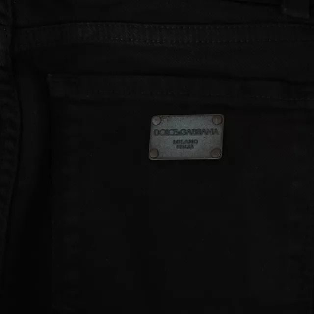 Dolce & Gabbana Black Mid Waist Slim Denim Cotton Stretch Jeans