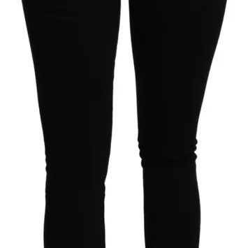 Dolce & Gabbana Black Mid Waist Slim Denim Cotton Stretch Jeans