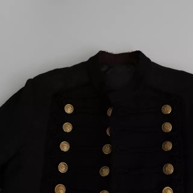 Dolce & Gabbana Black Button Embellished Military Jacket