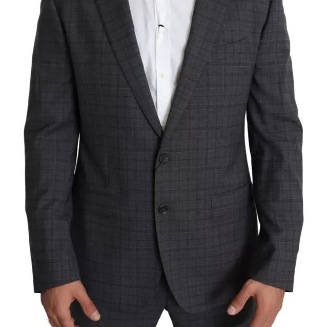 Dolce & Gabbana Gray Wool Men Formal 2 Piece MARTINI Suit