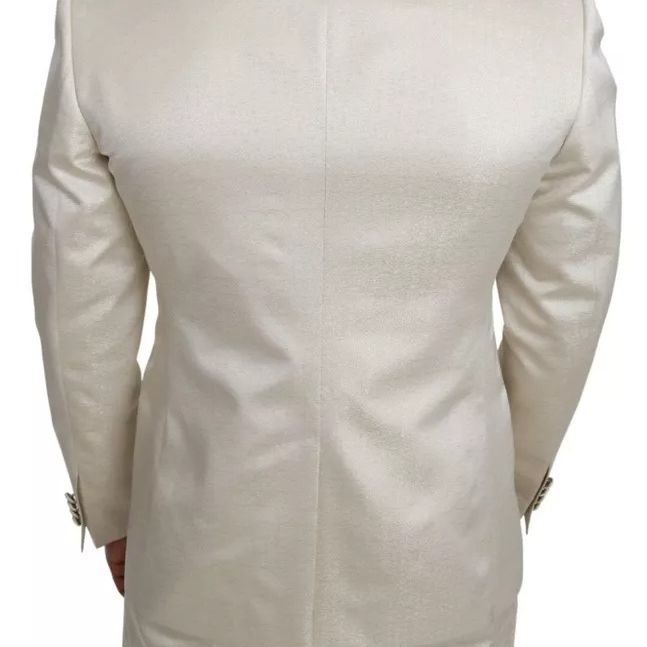 Dolce & Gabbana Beige Wool Crème 3 Piece SICILIA Shawl Suit