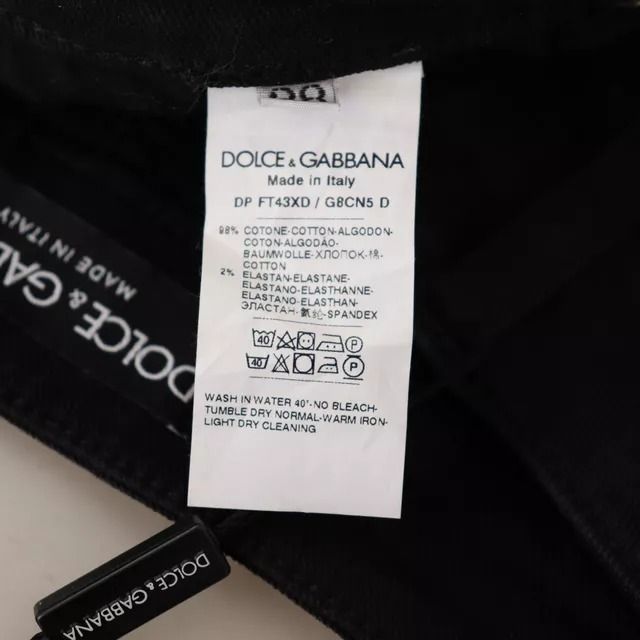 Dolce & Gabbana Black Cotton Stretch Skinny Denim Jeans