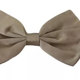 Dolce & Gabbana Silver Gray 100% Silk Adjustable Neck Bow Tie