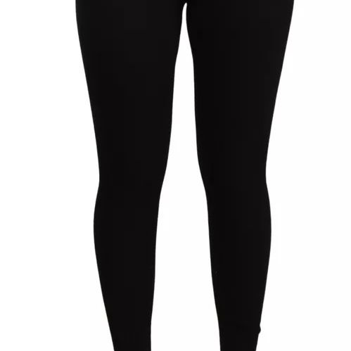 Dolce & Gabbana Black High Waist Stretch Pants Tights