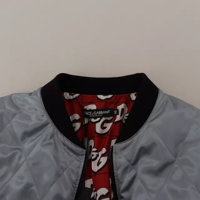 Dolce & Gabbana Light Blue Bomber Coat Men Jacket