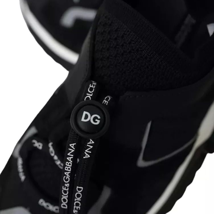 Dolce & Gabbana Black White Logo Sorrento Mens Sneakers Shoes