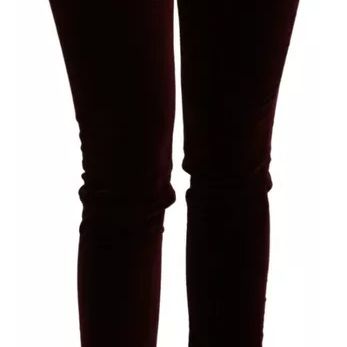 Dolce & Gabbana Bordeaux Velvet Stretch Slim Fit Pants