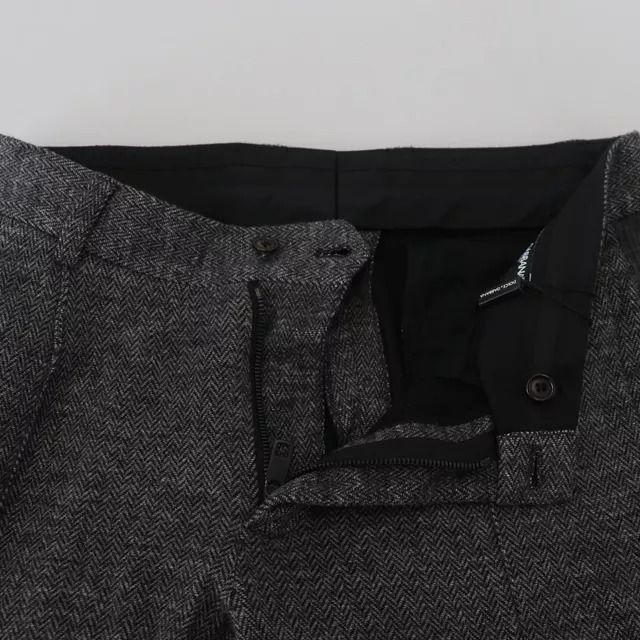 Dolce & Gabbana Gray Chevron Viscose Skinny Pants