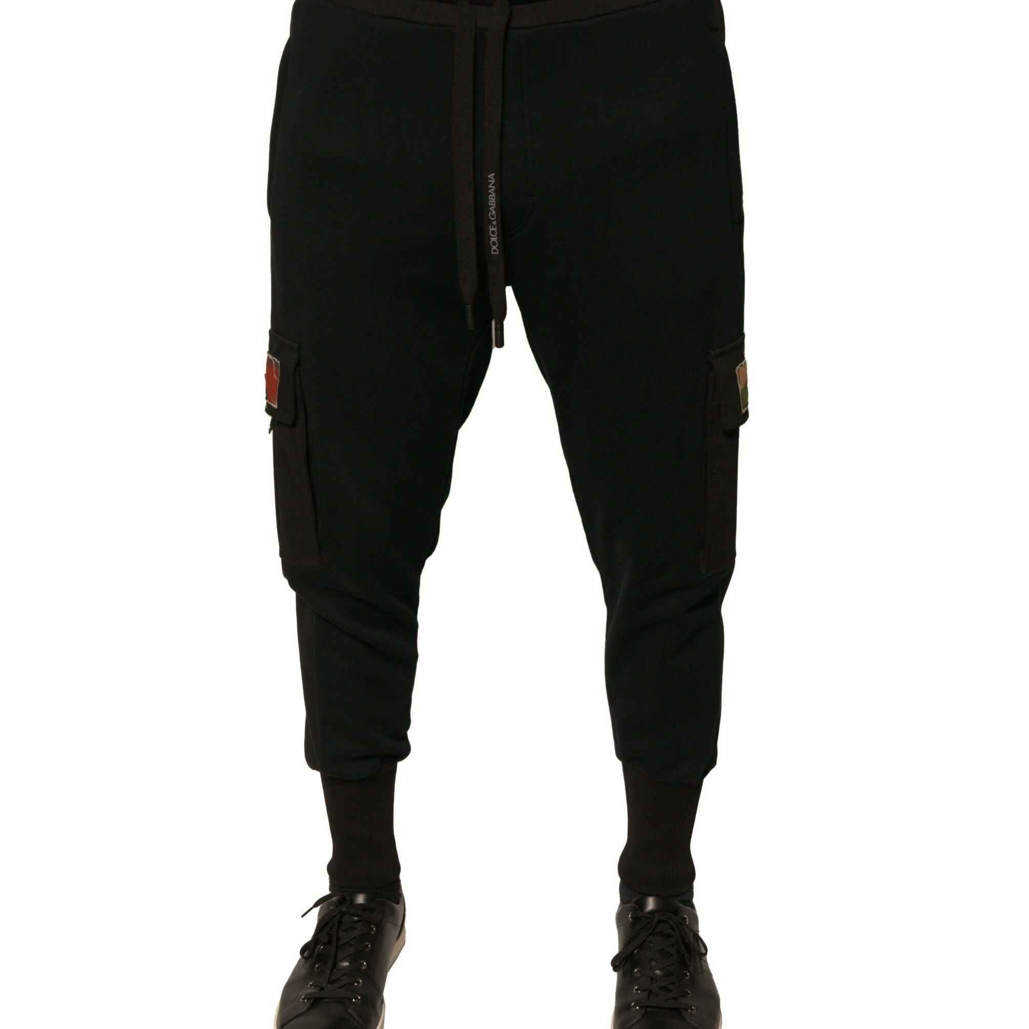 Dolce & Gabbana Black Cotton Jogger Cargo Sweatpants Pants