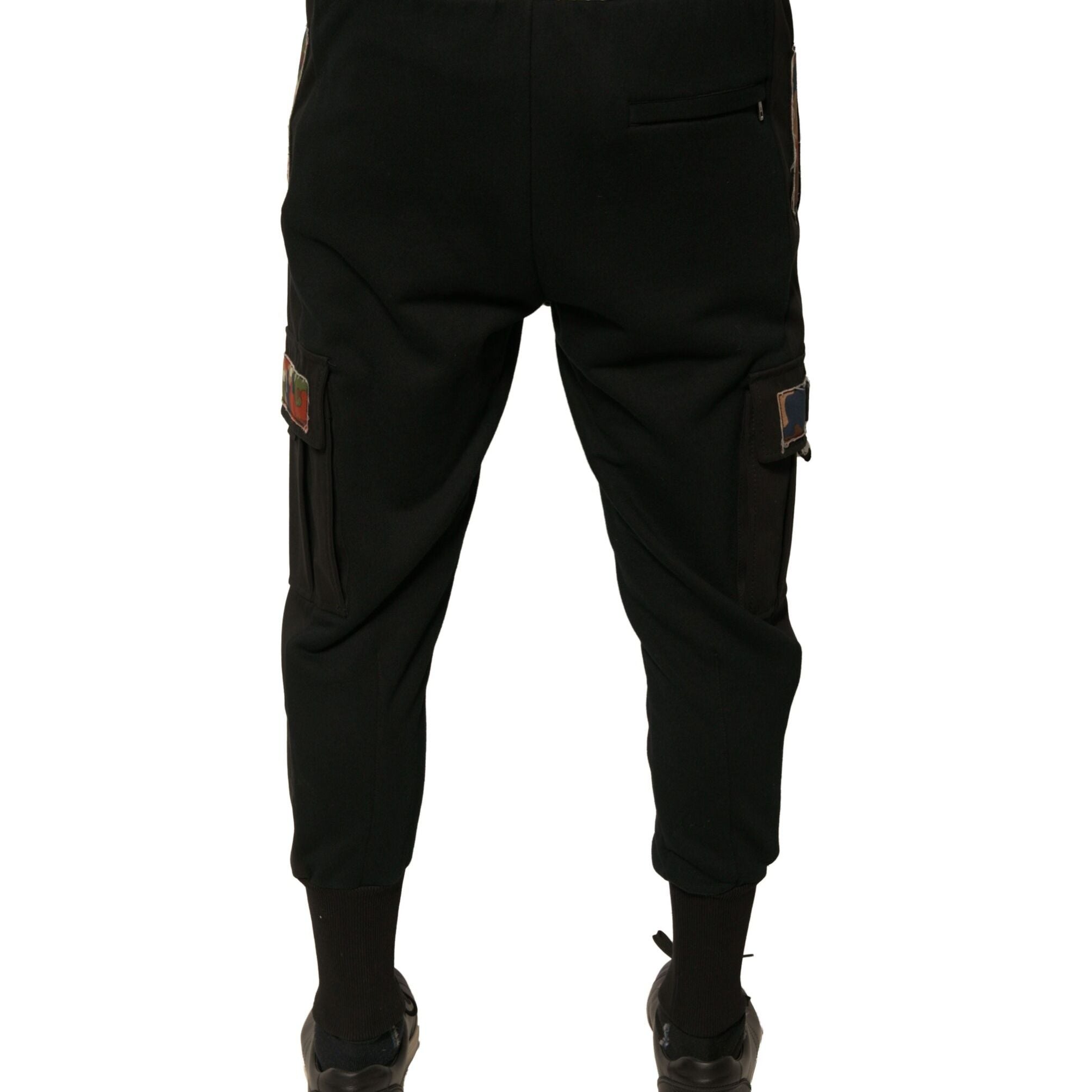 Dolce & Gabbana Black Cotton Jogger Cargo Sweatpants Pants