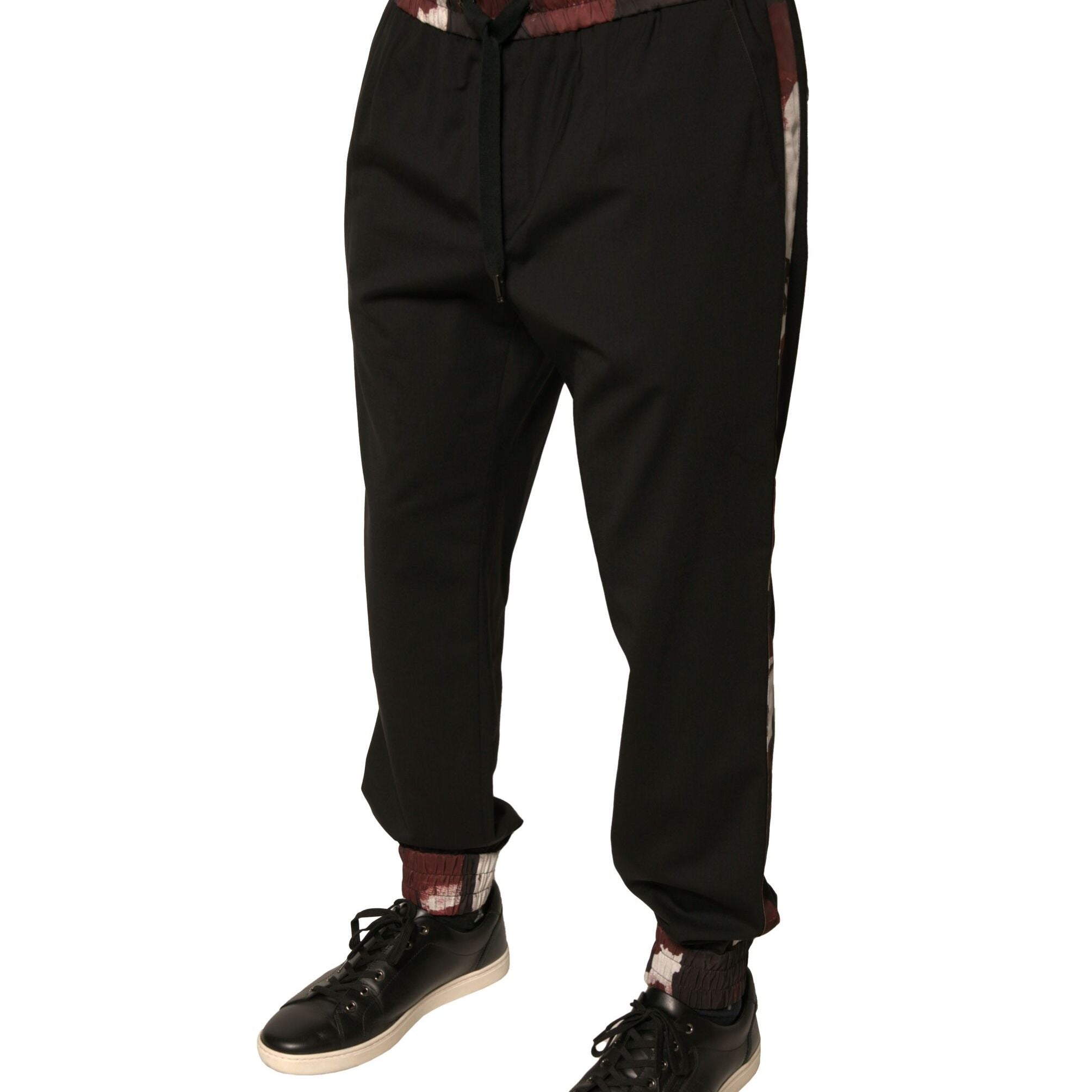 Dolce & Gabbana Black Camouflage Wool Jogger Sweatpants Pants