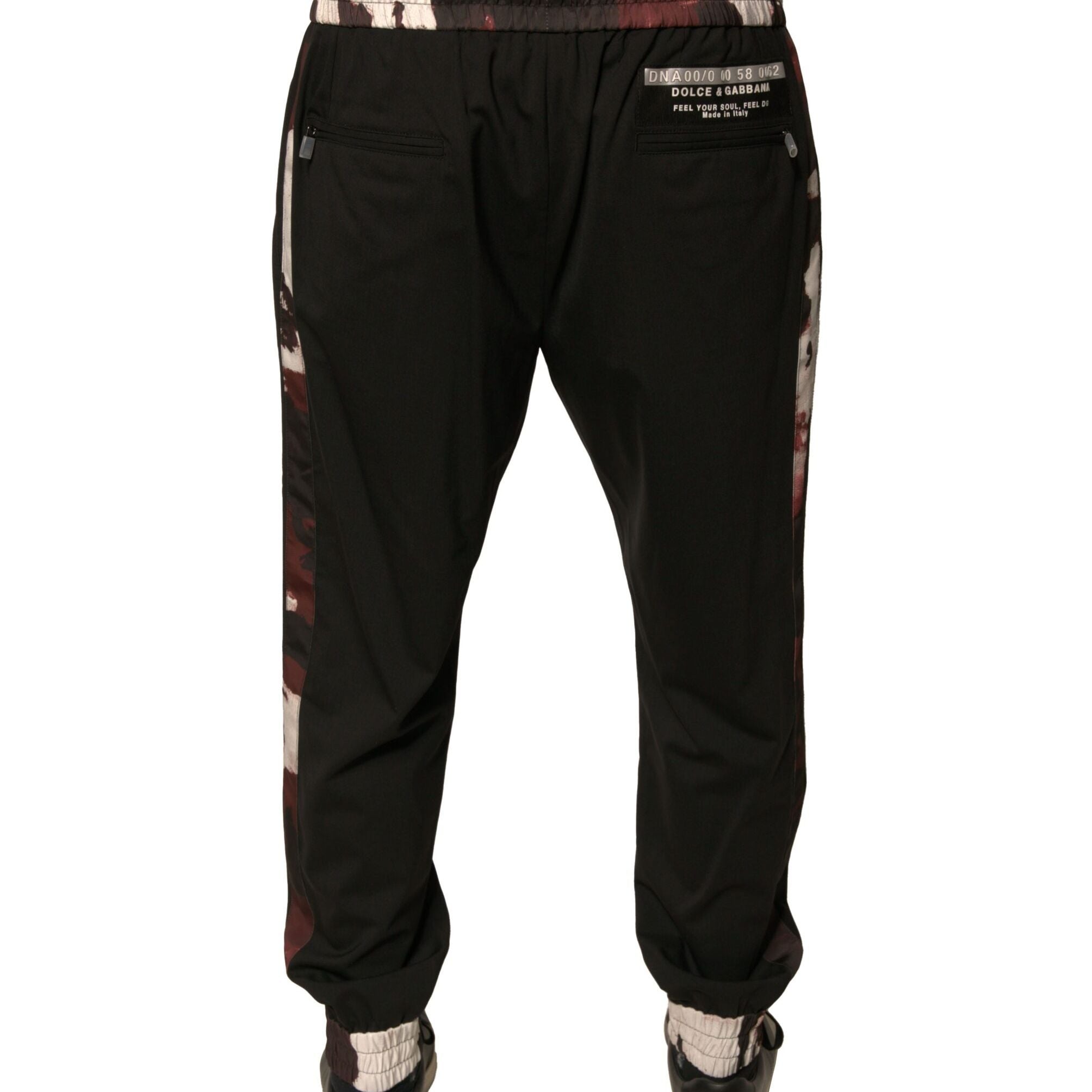 Dolce & Gabbana Black Camouflage Wool Jogger Sweatpants Pants