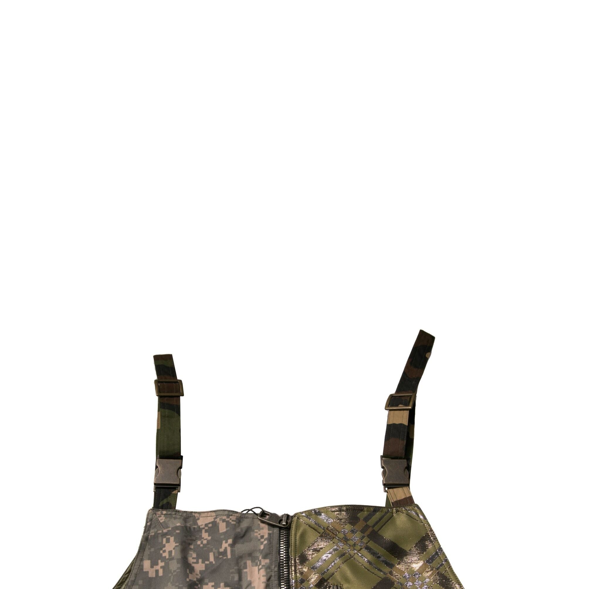 Dolce & Gabbana Multicolor Patchwork Camouflage Overall Pants