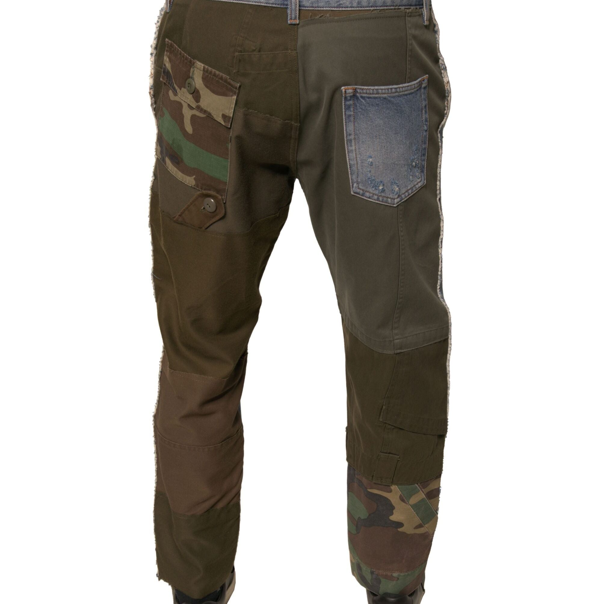 Dolce & Gabbana Blue Tattered Straight Cropped Denim Jeans