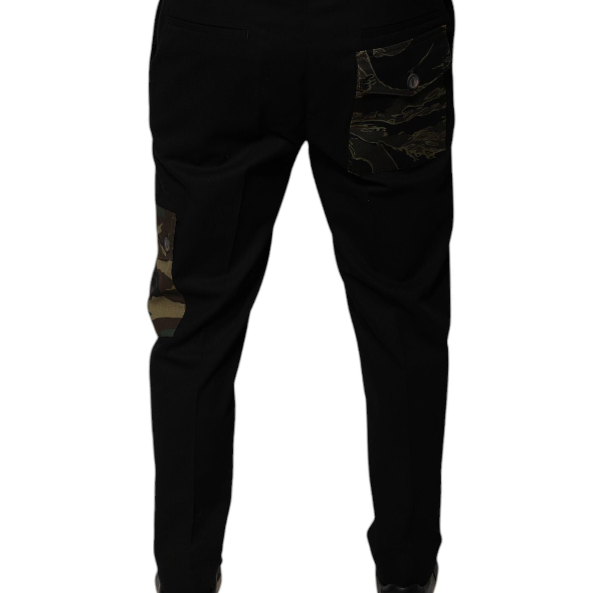 Dolce & Gabbana Black Cotton Men Cargo Casual Pants