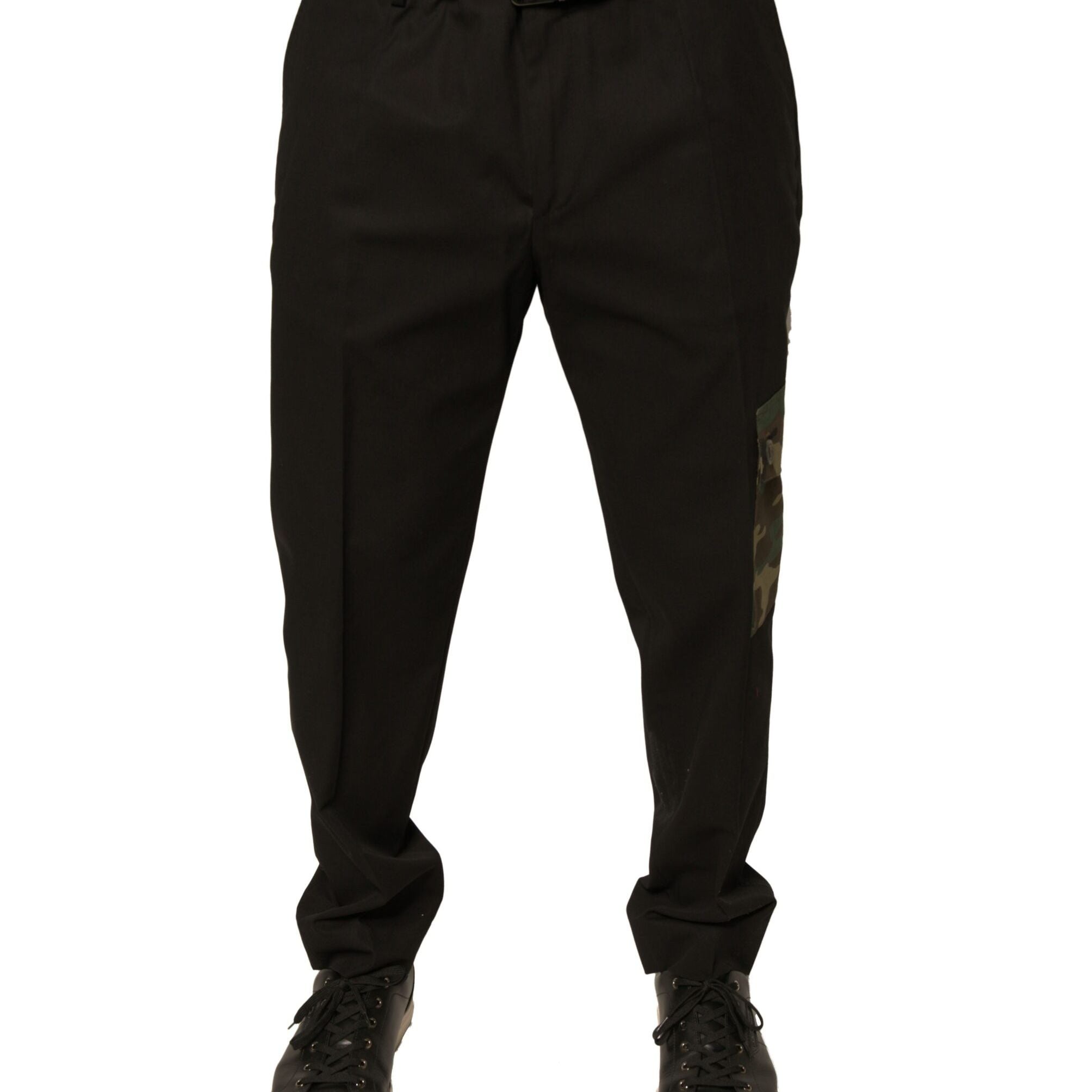 Dolce & Gabbana Black Cotton Men Cargo Casual Pants