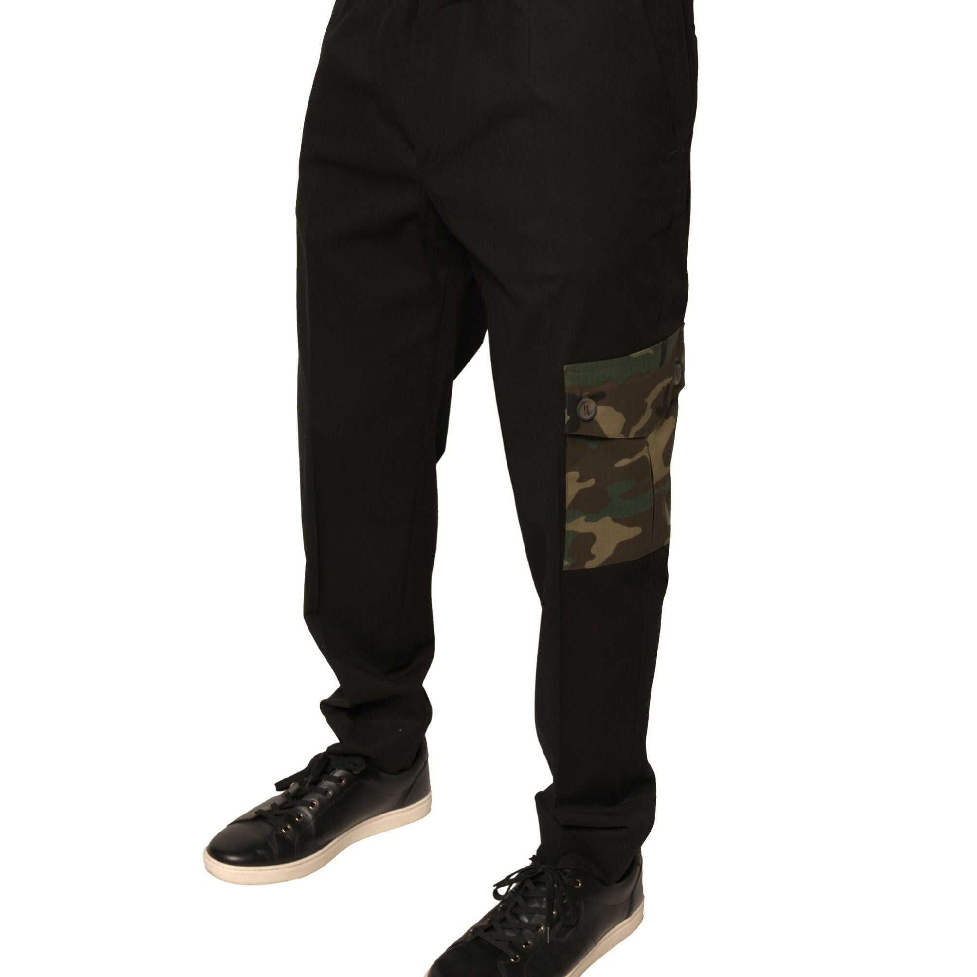 Dolce & Gabbana Black Cotton Men Cargo Casual Pants