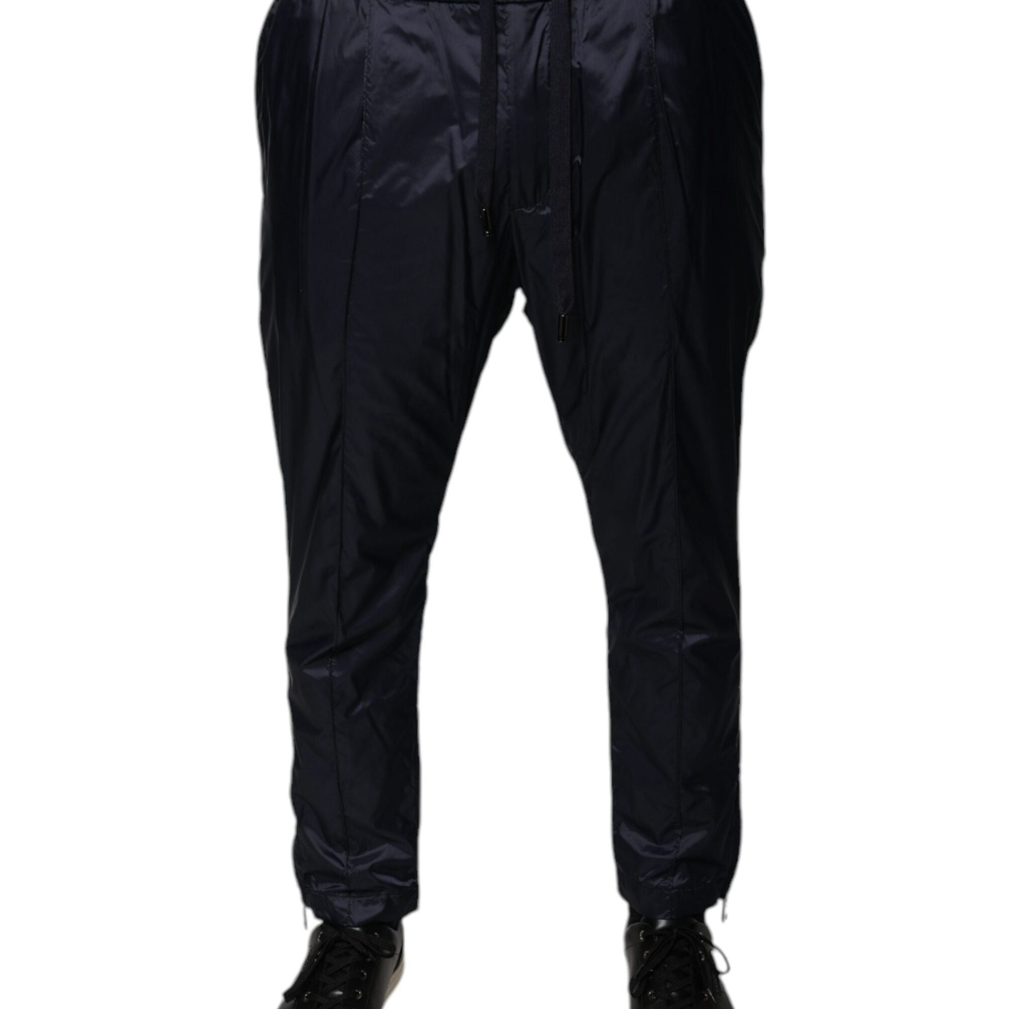 Dolce & Gabbana Dark Blue Cotton Skinny Sweatpants Pants