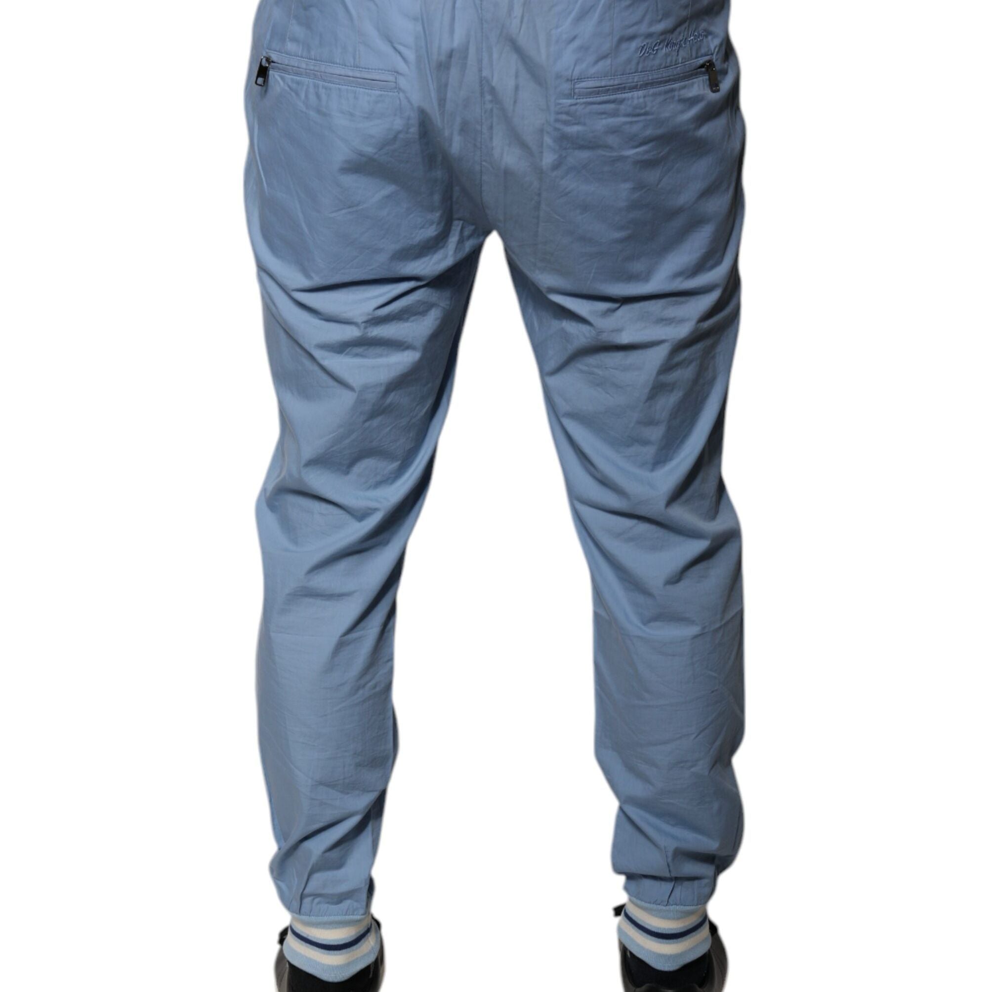 Dolce & Gabbana Blue Cotton Jogger Sweatpants Pants