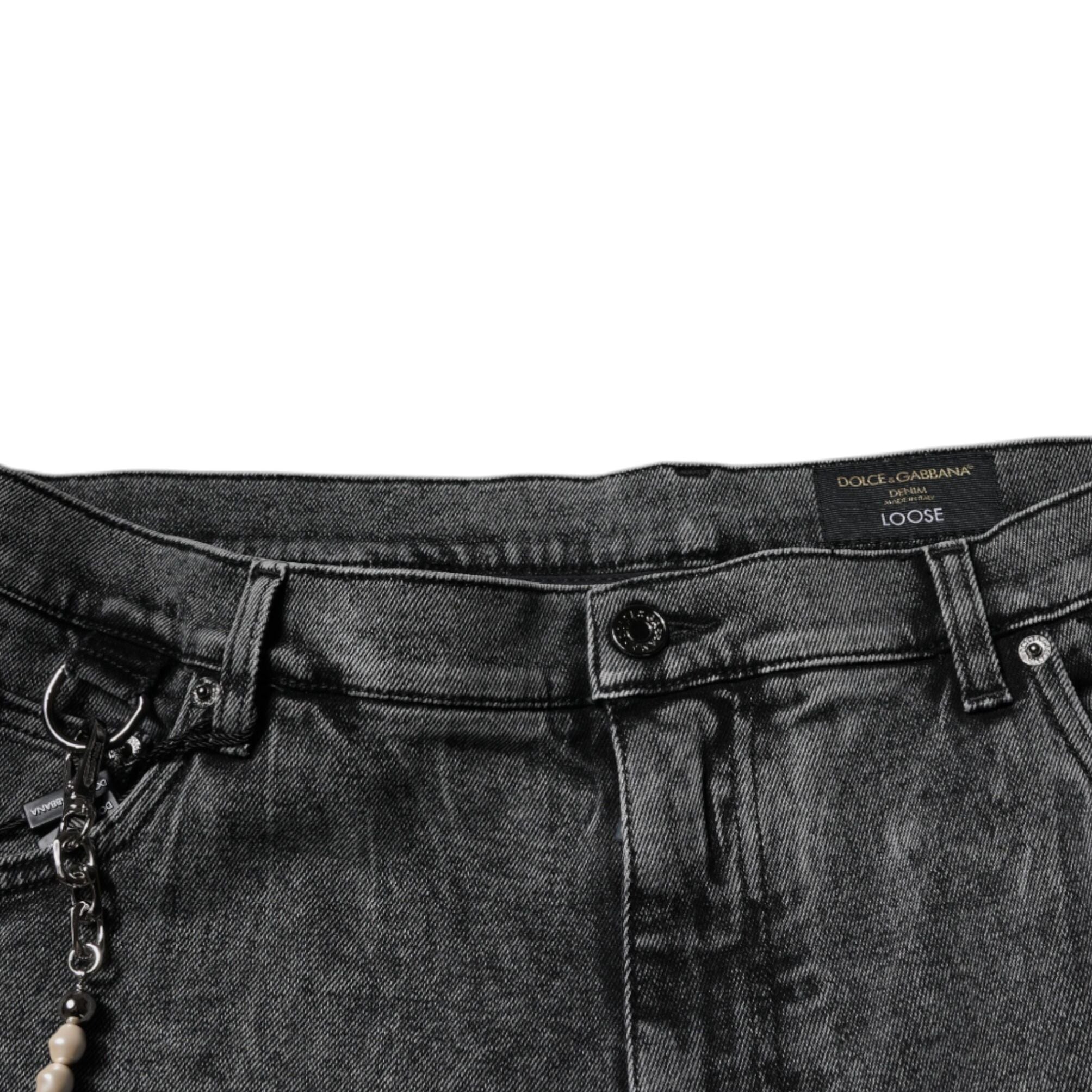 Dolce & Gabbana Dark Gray Cotton Skinny Denim Jeans