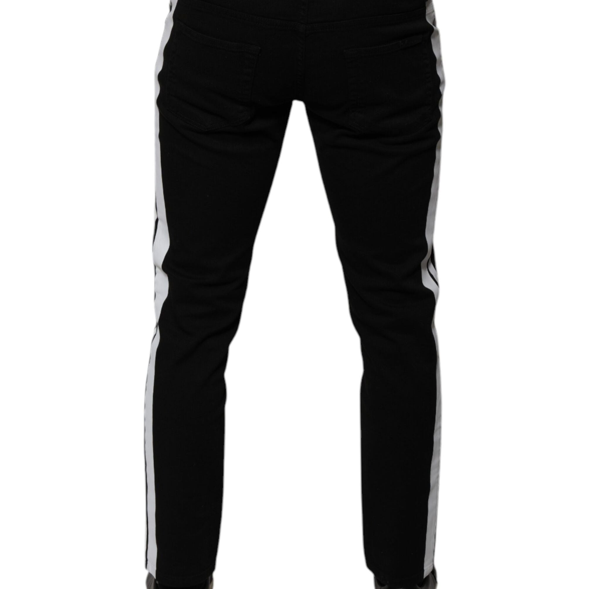Dolce & Gabbana Black Crown White Lining Skinny Denim Jeans