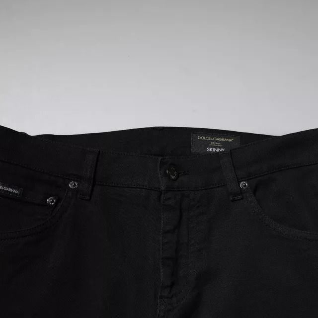 Dolce & Gabbana Black Crown White Lining Skinny Denim Jeans